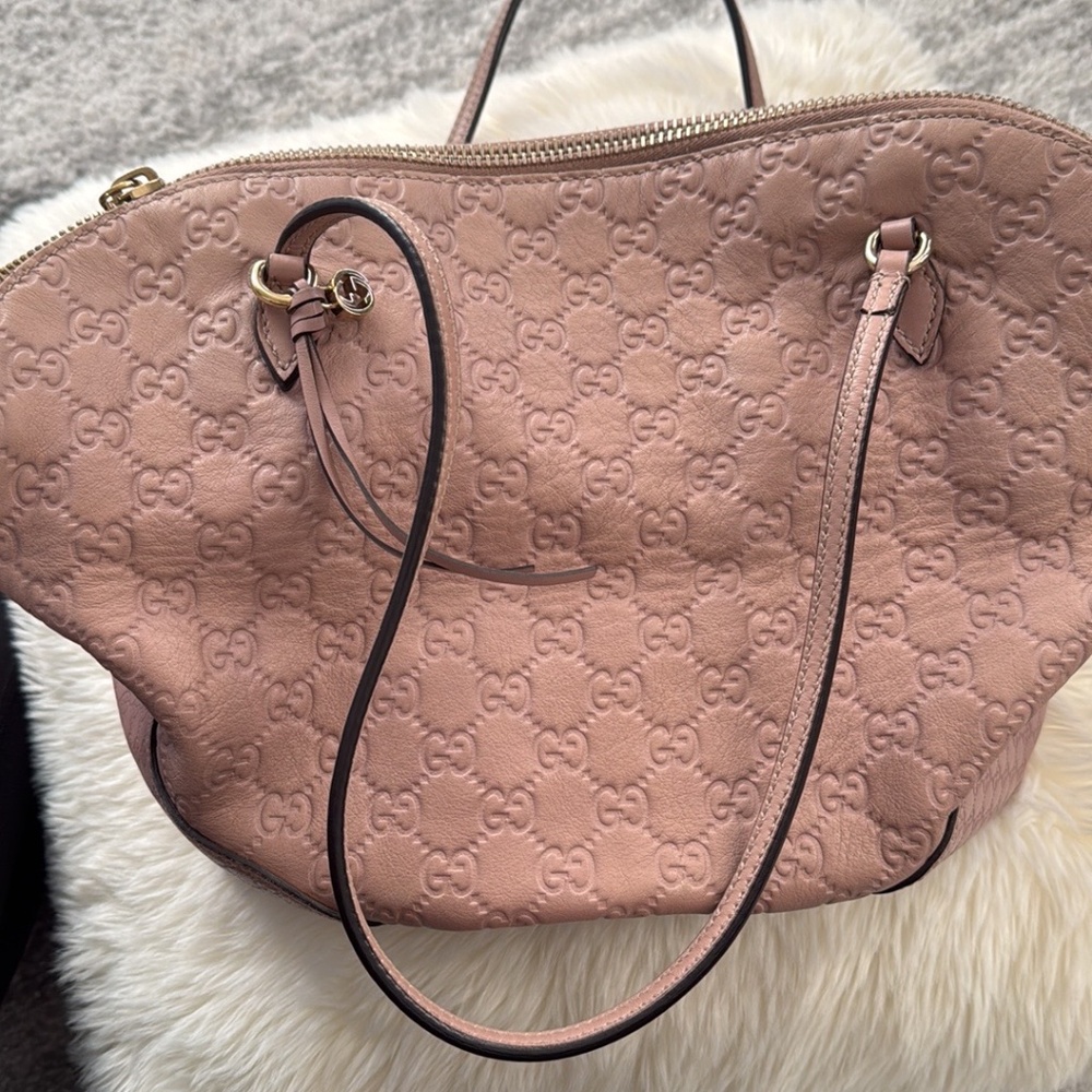 Pink leather Gucci tote bag